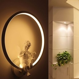 Applique da parete LED integrato angelo in alluminio e resina 19 W 30x35 cm