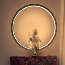 Applique da parete LED integrato angelo in alluminio e resina 19 W 30x35 cm