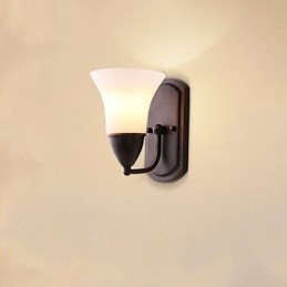 Applique da parete rustica finitura in ossido nero, luce ambientale, attacco E27