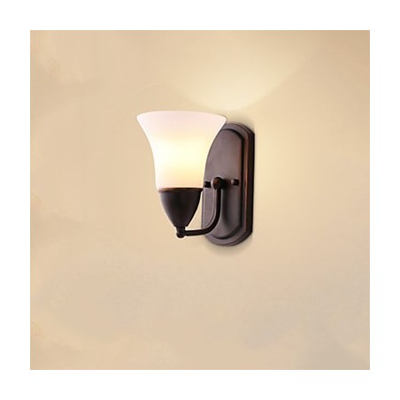 Applique da parete rustica finitura in ossido nero, luce ambientale, attacco E27