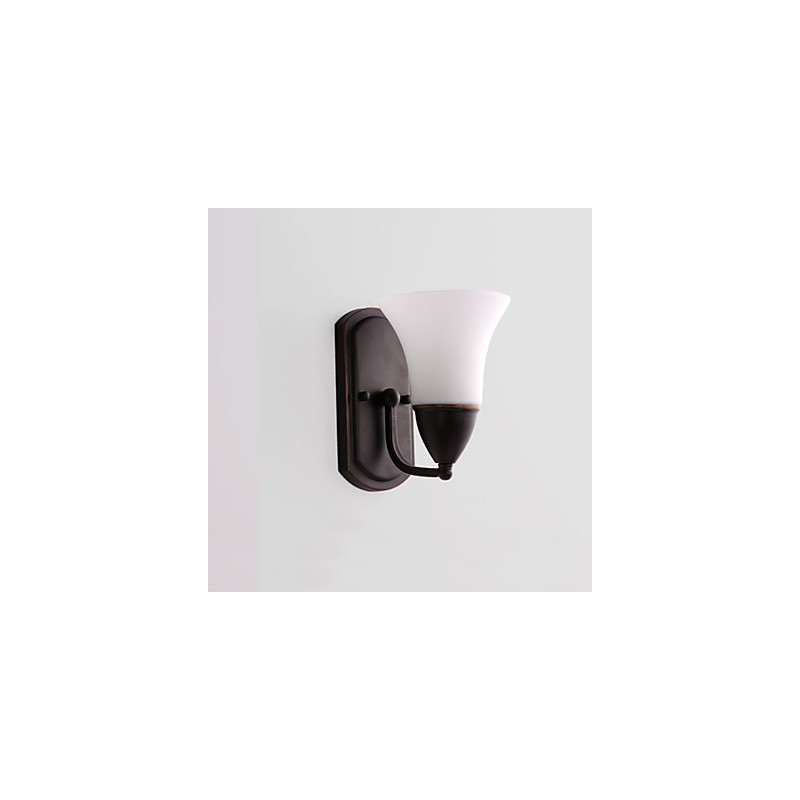 Applique da parete rustica finitura in ossido nero, luce ambientale, attacco E27
