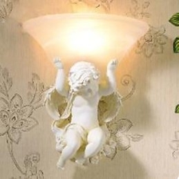 Applique da parete in resina e vetro stile rustico/lodge E27 40 W 30×30×27 cm