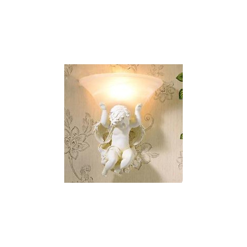 Applique da parete in resina e vetro stile rustico/lodge E27 40 W 30×30×27 cm