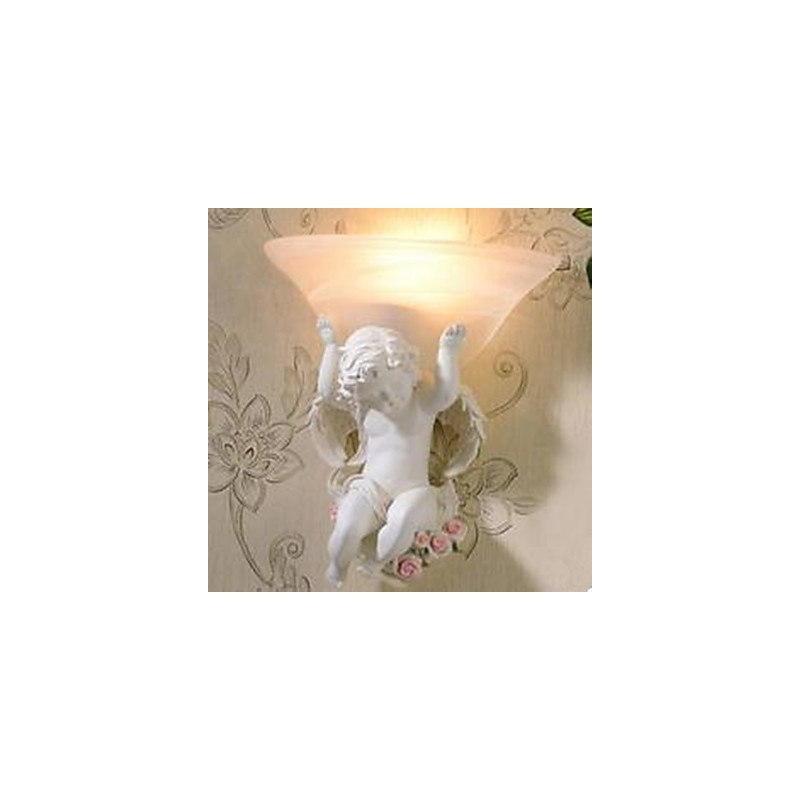 Applique da parete in resina e vetro stile rustico/lodge E27 40 W 30×30×27 cm