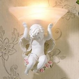 Applique da parete in resina e vetro stile rustico/lodge E27 40 W 30×30×27 cm