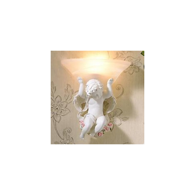 Applique da parete in resina e vetro stile rustico/lodge E27 40 W 30×30×27 cm