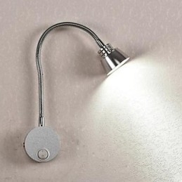 Applique da parete LED in alluminio con tubo flessibile 3 W