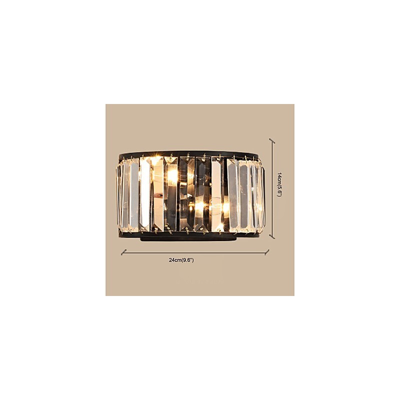 Applique da parete vintage country in cristallo 2x E14 40 W 24 x 14 x 24 cm