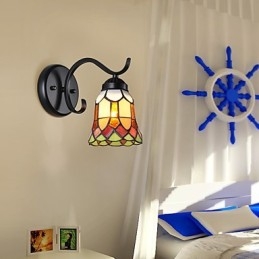 Applique da parete rustica stile Lodge dipinta, downlight