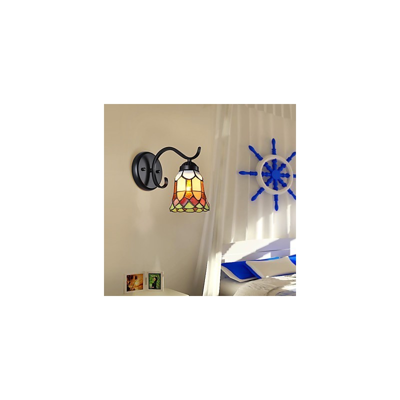 Applique da parete rustica stile Lodge dipinta, downlight