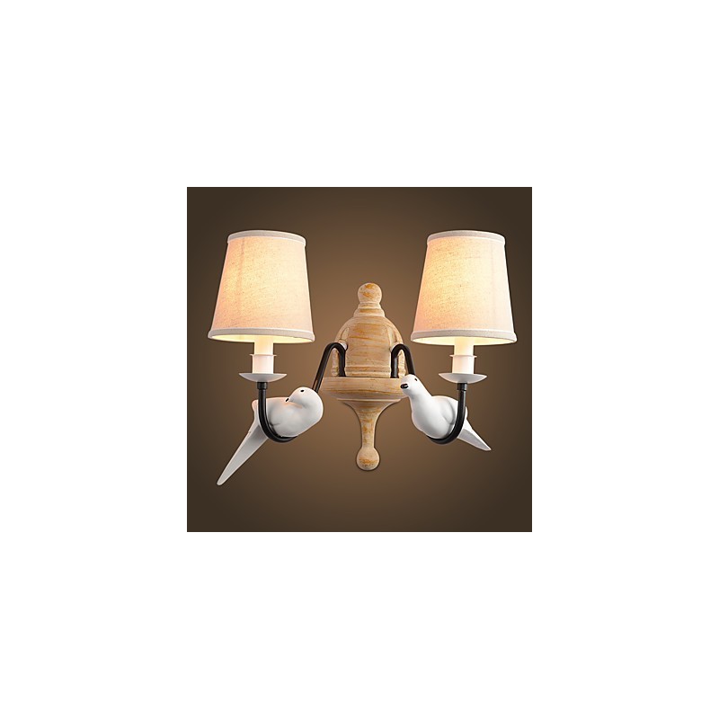 Applique da parete rustica vintage con luce ambientale, finitura dipinta, 40 x 25 x 35 cm