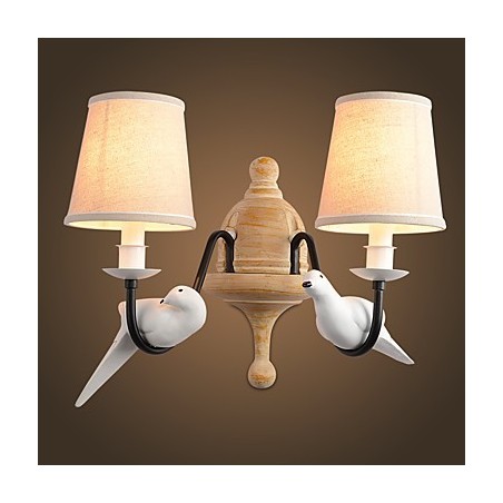Applique da parete rustica vintage con luce ambientale, finitura dipinta, 40 x 25 x 35 cm