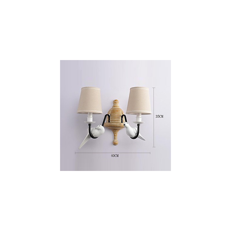 Applique da parete rustica vintage con luce ambientale, finitura dipinta, 40 x 25 x 35 cm