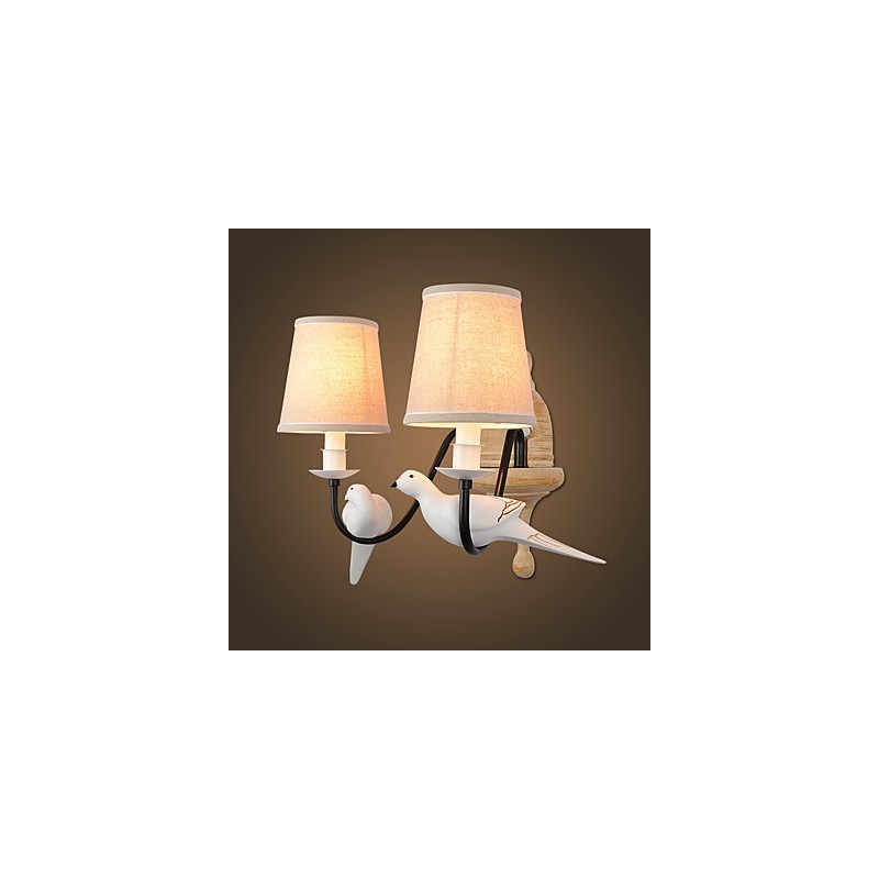 Applique da parete rustica vintage con luce ambientale, finitura dipinta, 40 x 25 x 35 cm