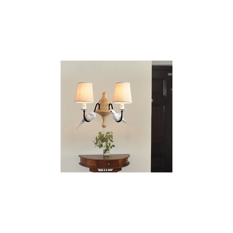 Applique da parete rustica vintage con luce ambientale, finitura dipinta, 40 x 25 x 35 cm