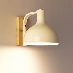 Applique da parete moderna a luce ambientale in legno/bambù e metallo E26/E27 60 W