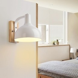 Applique da parete moderna a luce ambientale in legno/bambù e metallo E26/E27 60 W