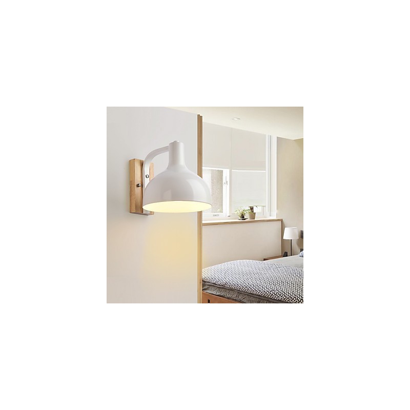 Applique da parete moderna a luce ambientale in legno/bambù e metallo E26/E27 60 W