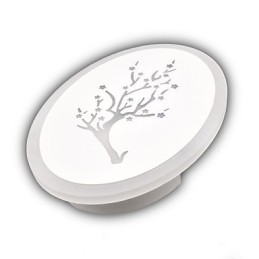 Applique da parete rotonda in acrilico intagliato prugna bianco caldo AC220V