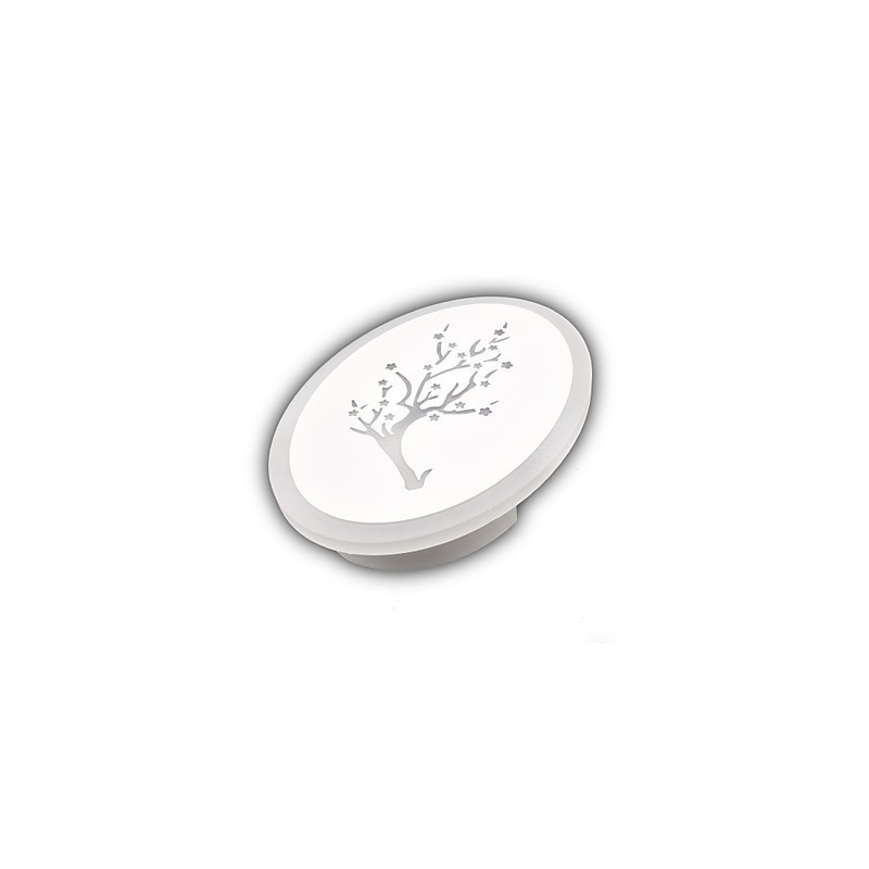 Applique da parete rotonda in acrilico intagliato prugna bianco caldo AC220V