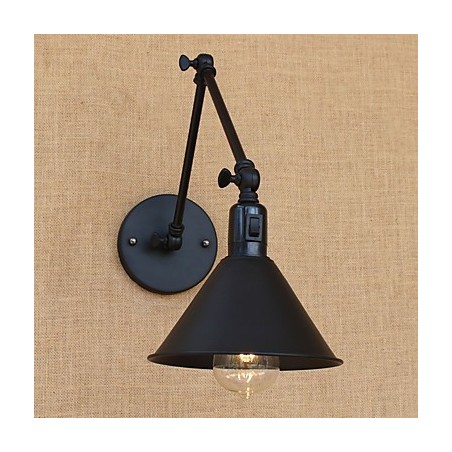 Applique da parete retrò country con braccio oscillante e protezione occhi, finitura verniciata