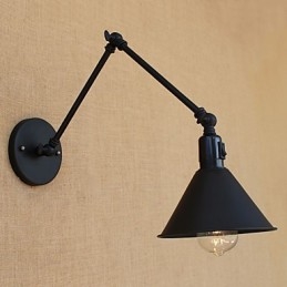 Applique da parete retrò country con braccio oscillante e protezione occhi, finitura verniciata