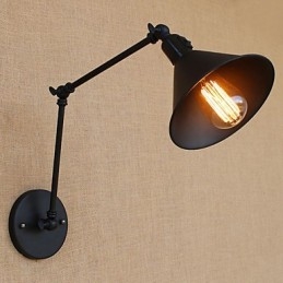 Applique da parete retrò country con braccio oscillante e protezione occhi, finitura verniciata