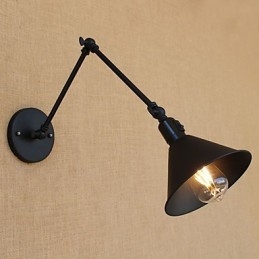 Applique da parete retrò country con braccio oscillante e protezione occhi, finitura verniciata