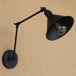 Applique da parete retrò country con braccio oscillante e protezione occhi, finitura verniciata