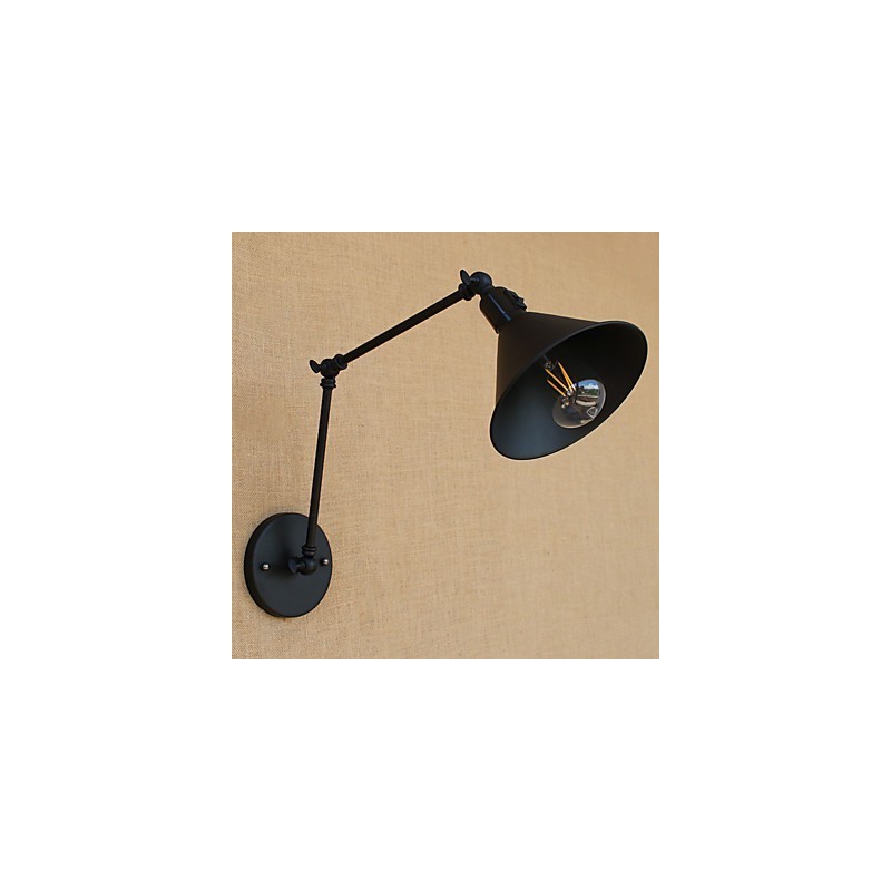 Applique da parete retrò country con braccio oscillante e protezione occhi, finitura verniciata
