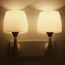 Applique da parete moderna contemporanea uplight in resina E14 2 lampadine 33 cm