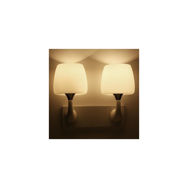 Applique da parete moderna contemporanea uplight in resina E14 2 lampadine 33 cm