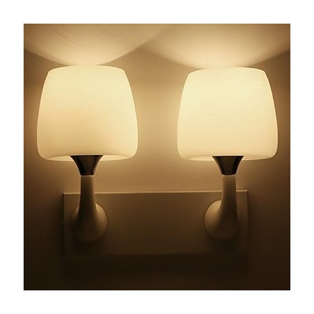 Applique da parete moderna contemporanea uplight in resina E14 2 lampadine 33 cm