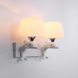 Applique da parete moderna contemporanea uplight in resina E14 2 lampadine 33 cm