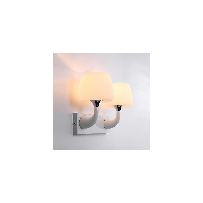 Applique da parete moderna contemporanea uplight in resina E14 2 lampadine 33 cm