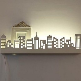 Applique da parete moderna/contemporanea con LED integrato, 62 x 6 x 13 cm, metallo
