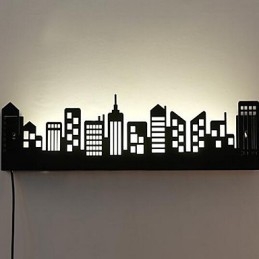 Applique da parete moderna/contemporanea con LED integrato, 62 x 6 x 13 cm, metallo