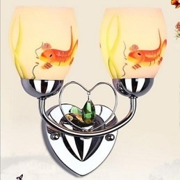 Applique da parete moderna contemporanea uplight in vetro E27 2 lampadine