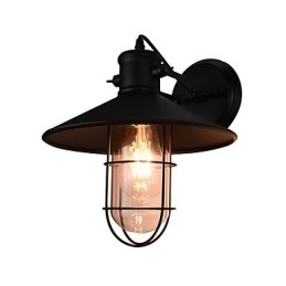 Applique da parete LED E27 4 W in metallo nero