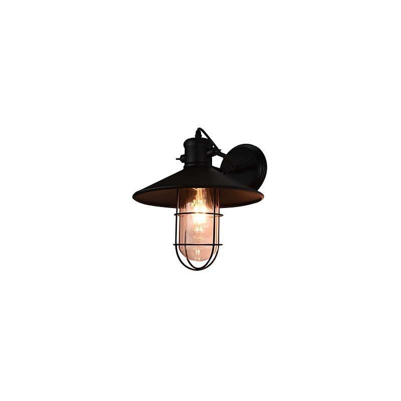 Applique da parete LED E27 4 W in metallo nero