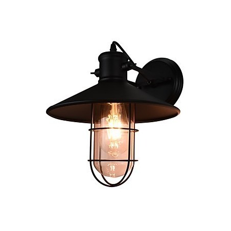 Applique da parete LED E27 4 W in metallo nero