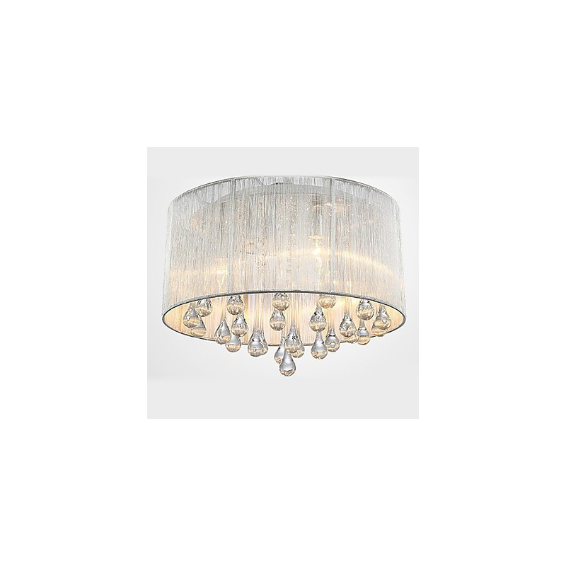 Plafoniera da soffitto moderna in cristallo trasparente 4 luci
