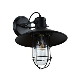Applique da parete LED E27 4 W in metallo nero