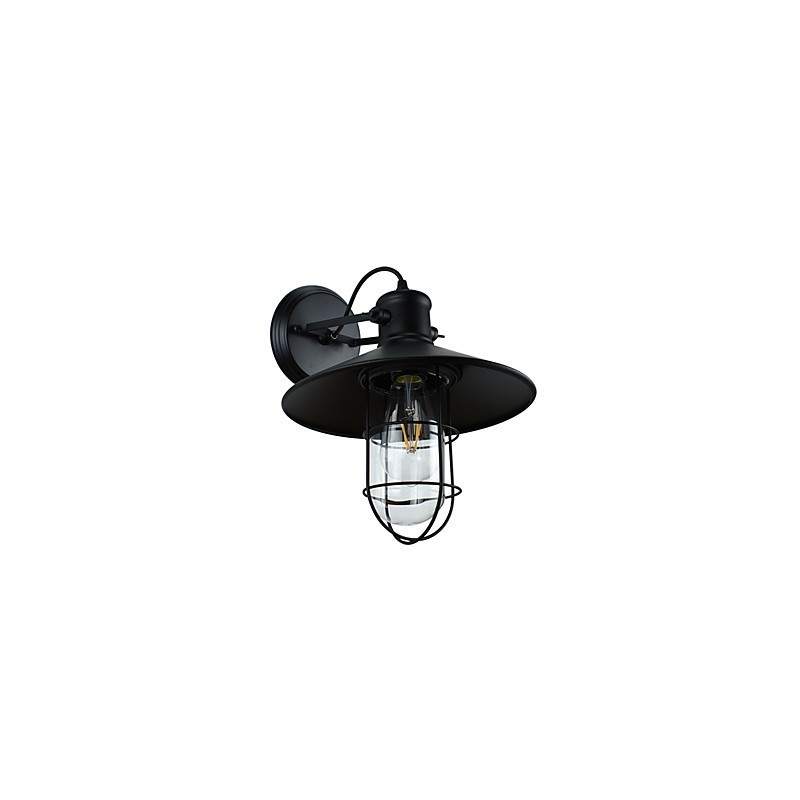 Applique da parete LED E27 4 W in metallo nero