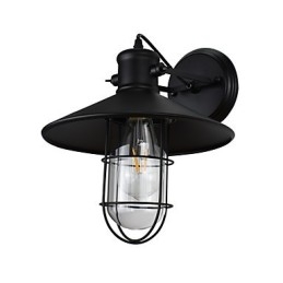 Applique da parete LED E27 4 W in metallo nero