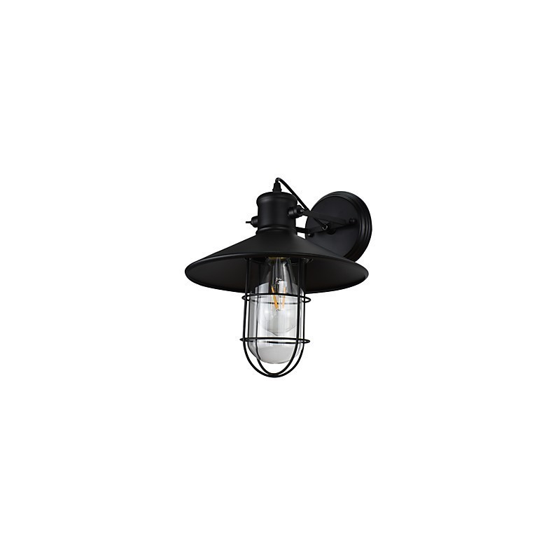 Applique da parete LED E27 4 W in metallo nero