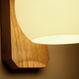 Applique da parete vintage in vetro e legno/bambù E27 60 W