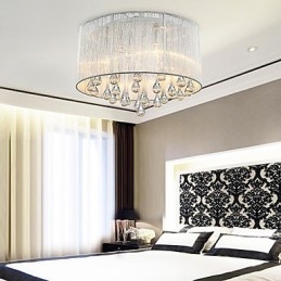 Plafoniera da soffitto moderna in cristallo trasparente 4 luci