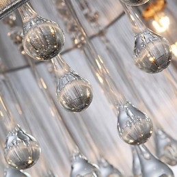 Plafoniera da soffitto moderna in cristallo trasparente 4 luci