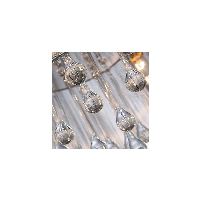 Plafoniera da soffitto moderna in cristallo trasparente 4 luci